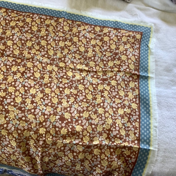Treasure And Bond Print Square Silk Scarf Rust Gestural Floral OS - Picture 7 of 15